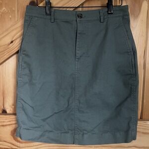 J. Crew Olive Green Pencil Skirt‎ Women's 8P Pockets Casual Chic